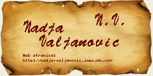 Nadja Valjanović vizit kartica